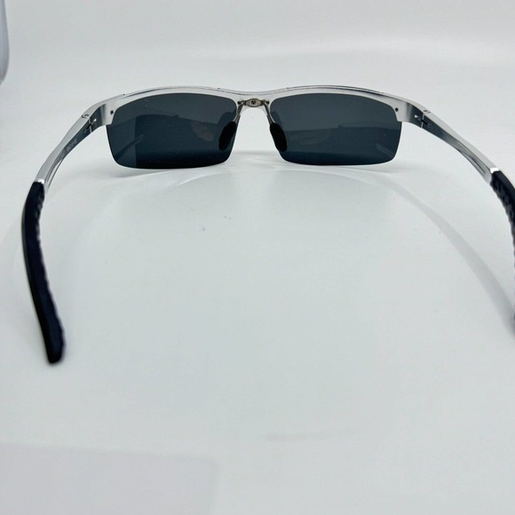 LUOMON 8600 C4 Men's Polarized Shield Sunglasses Al-Mg Aloy Silver Frame H9971 - Picture 3 of 7
